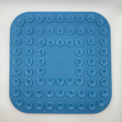 Blauwe silicone likmat voor honden en katten, voedselveilig en BPA-vrij, met zuignoppen en textuurvlakken