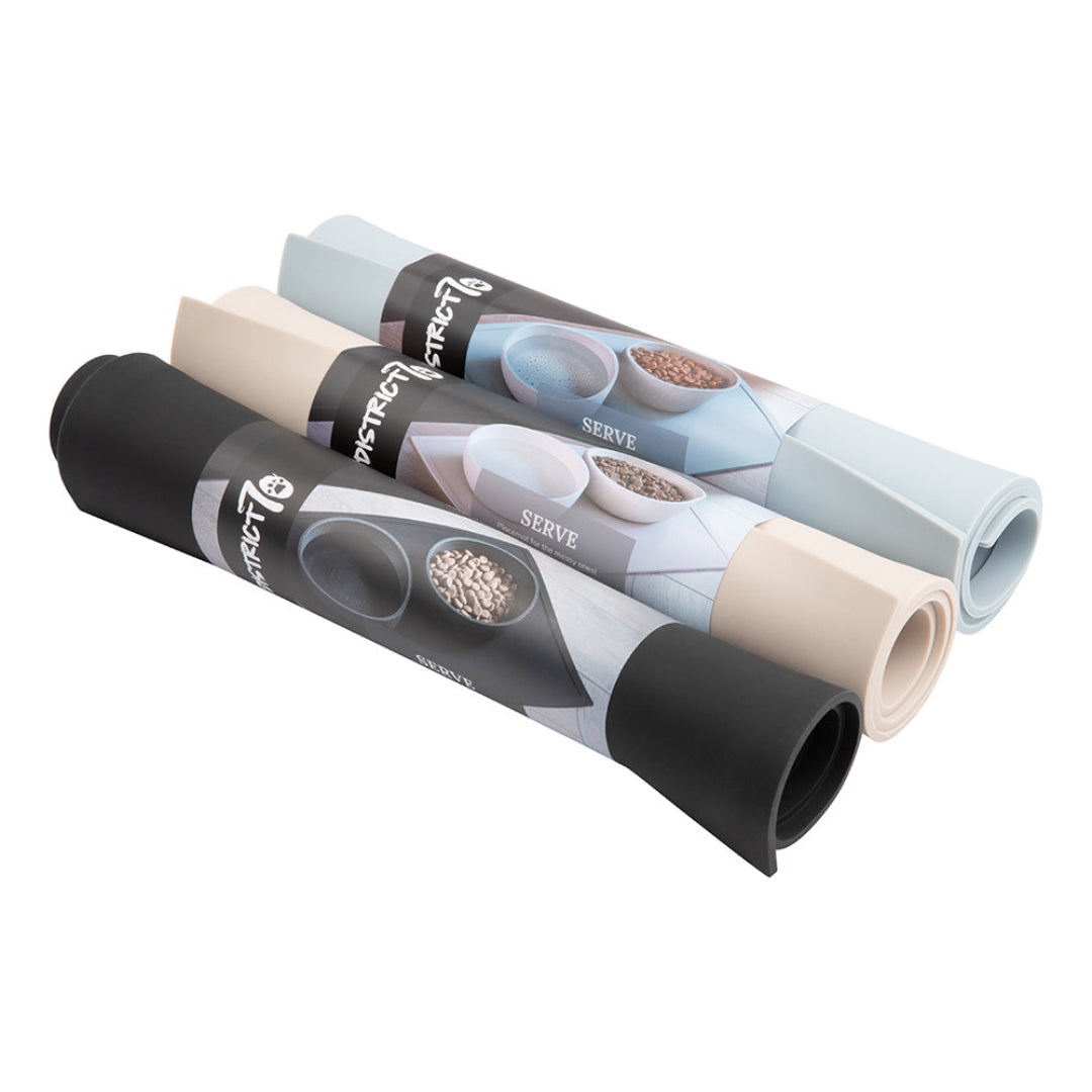 District 70 SERVE siliconen placemat antislip onderlegger voor voerbak hond kat keuken rol