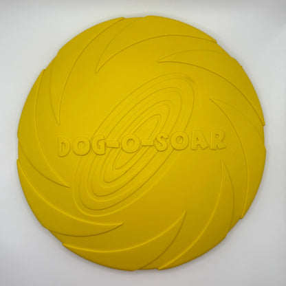 Dog-O-Soar hondenfrisbee van natuurlijk rubber in paars en geel, 22 cm
