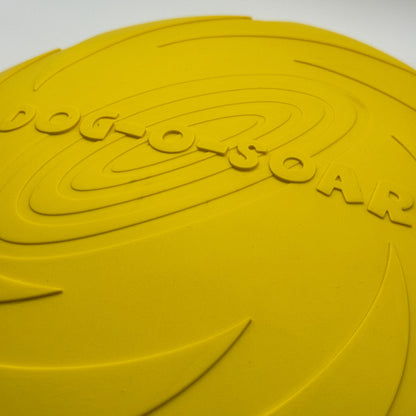 Dog-O-Soar hondenfrisbee van natuurlijk rubber in paars en geel, 22 cm