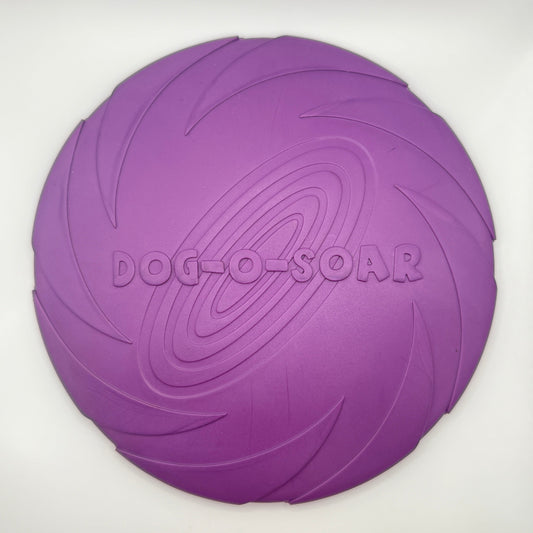 Dog-O-Soar hondenfrisbee van natuurlijk rubber in paars en geel, 22 cm