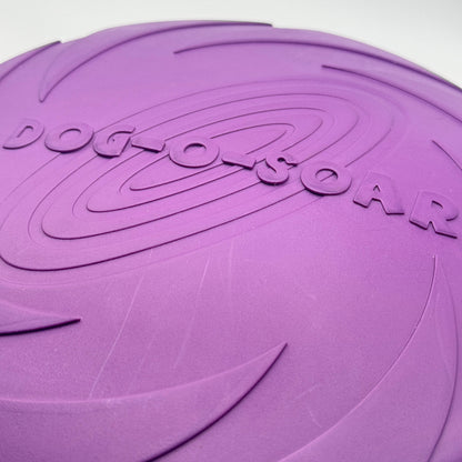 Dog-O-Soar hondenfrisbee van natuurlijk rubber in paars en geel, 22 cm