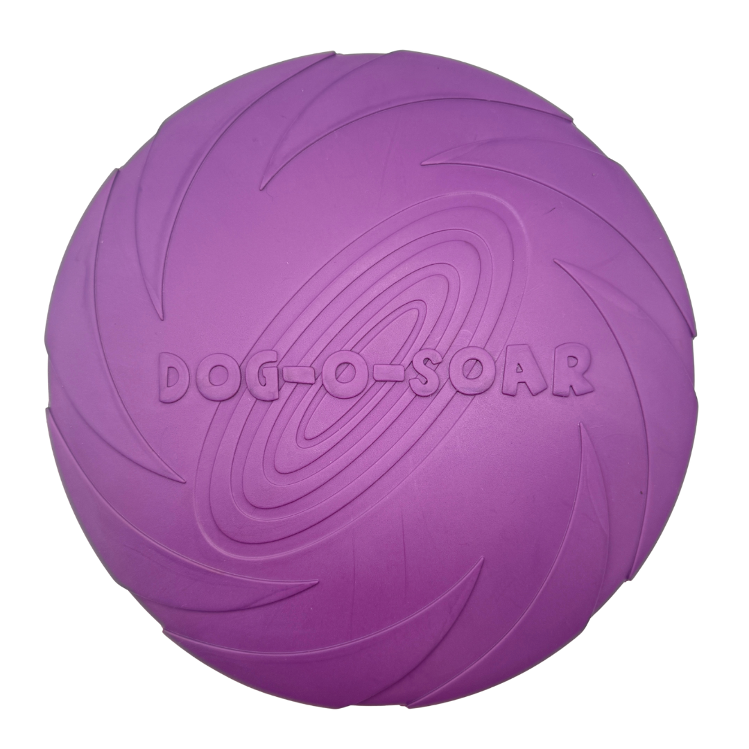 paarse frisbee 22 cm van natuurlijk rubber voor honden die blijft drijven