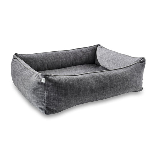 Gramietkleurig orthopedisch hondenbed GLAM van LABONI met velvet-look