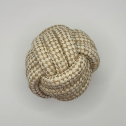 Hennep touwbal voor honden van 8 cm, natuurlijk kauwspeelgoed