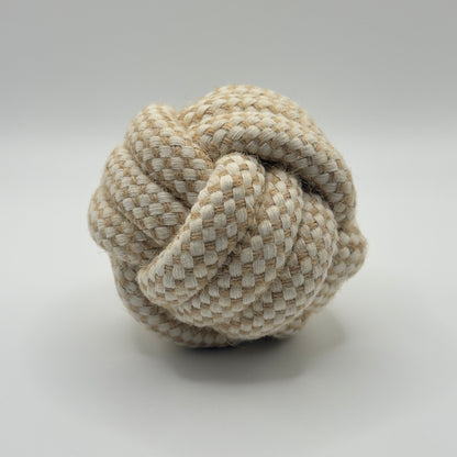 Hennep touwbal voor honden van 8 cm, natuurlijk kauwspeelgoed