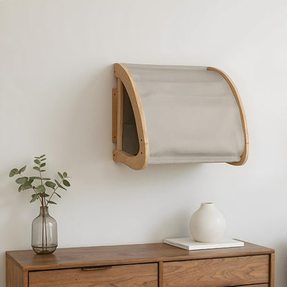 KattenCocon – modern houten kattenbed met touwbekleding, coconvormig