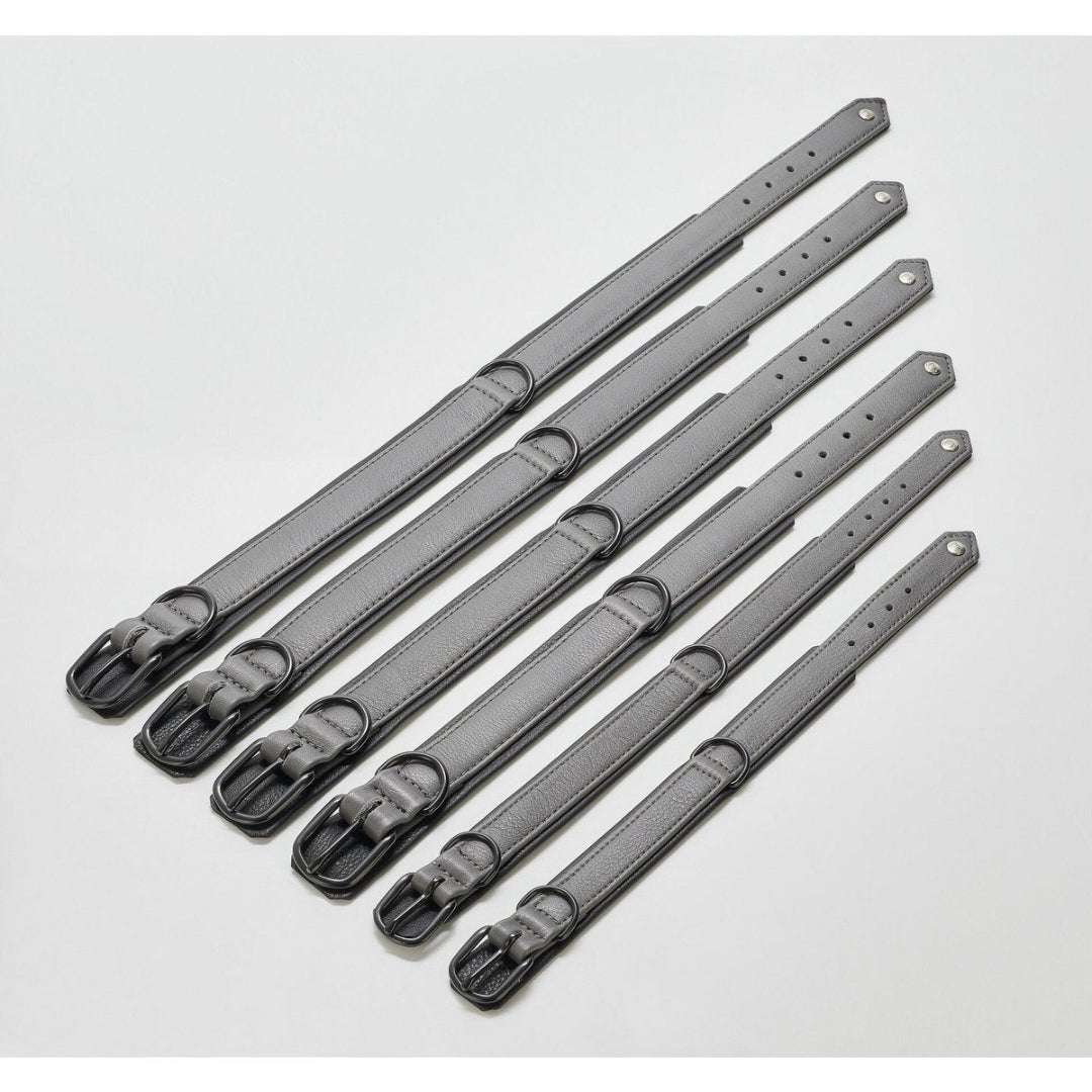 LABONI AMICI halsband van nappaleer in antraciet – handgemaakt, stijlvol en comfortabel

