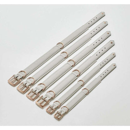 LABONI AMICI hondenhalsband van lichtgrijs nappaleer – handgemaakt en comfortabel voor dagelijks gebruik