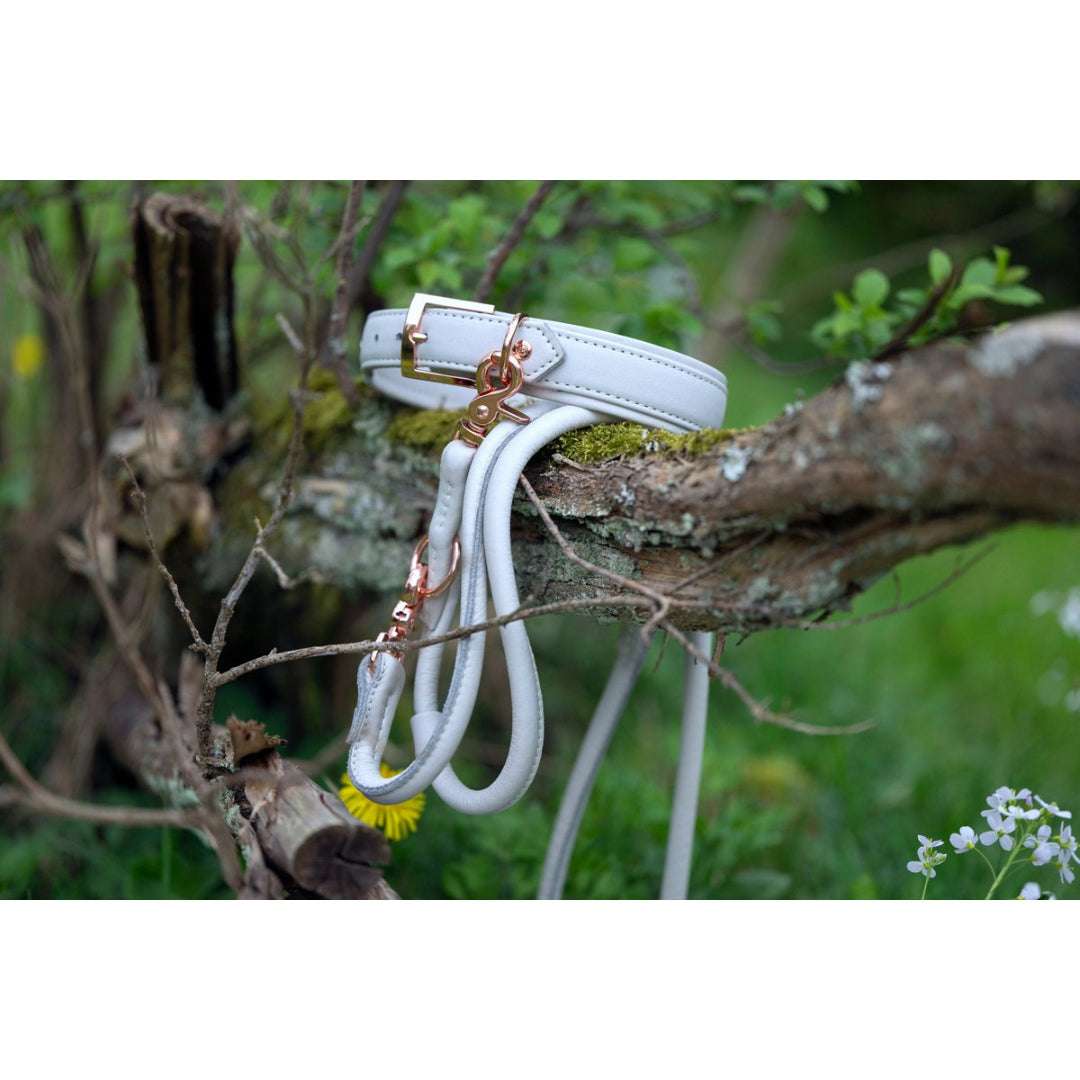 LABONI AMICI Hondenriem – Nappaleer – Grijs – Handgemaakt & Verstelbaar