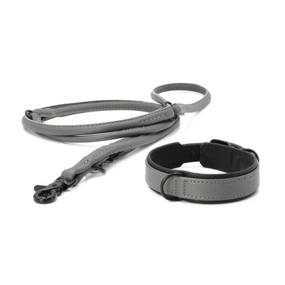LABONI AMICI halsband van nappaleer in antraciet – handgemaakt, stijlvol en comfortabel

