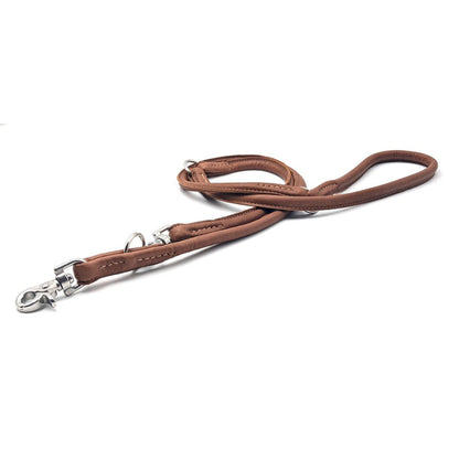 LABONI AMICI hondenriem van nappaleer in cognackleur – handgemaakt, verstelbaar en duurzaam