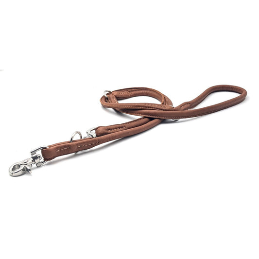 LABONI AMICI hondenriem van nappaleer in cognackleur – handgemaakt, verstelbaar en duurzaam