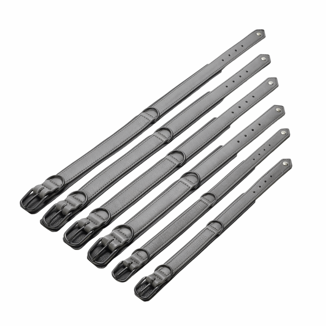 LABONI AMICI halsband van nappaleer in antraciet – handgemaakt, stijlvol en comfortabel

