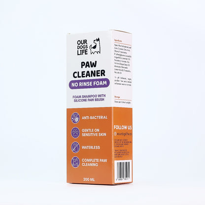 OurDogsLife potenreiniger foam en handdoek voor schone hondenpootjes