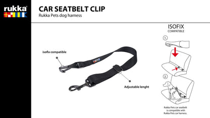 Rukka Seatbelt Clip ISOFIX autogordel voor honden, verstelbaar en veilig in de auto uitleg