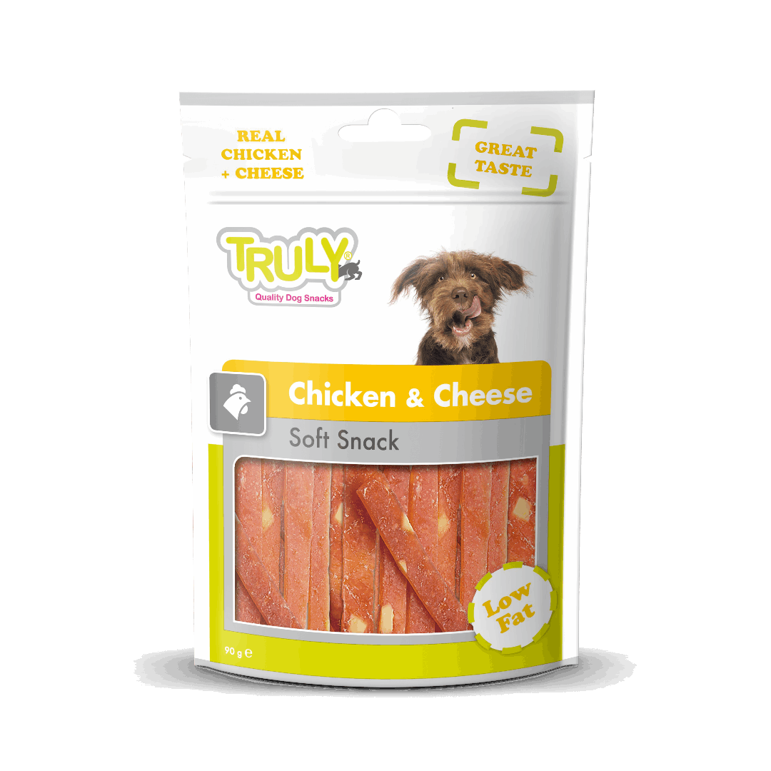 truly-chicken-cheese-open;truly-chicken-cheese-textuur;truly-chicken-cheese-verpakking
