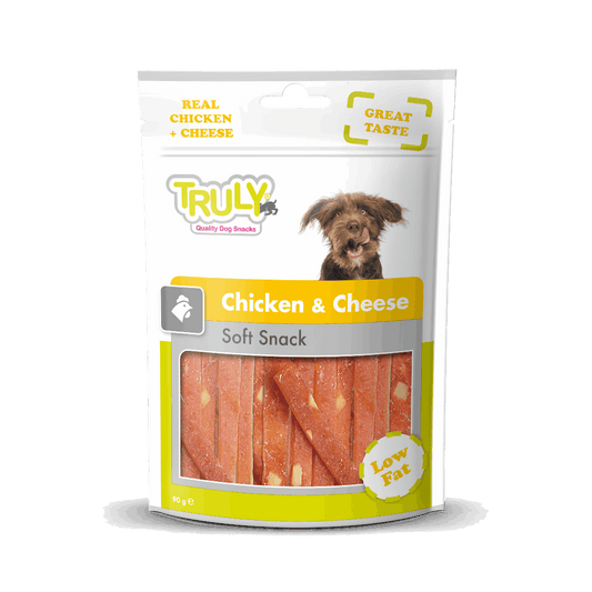 truly-chicken-cheese-open;truly-chicken-cheese-textuur;truly-chicken-cheese-verpakking
